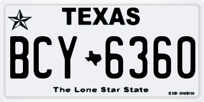 TX license plate BCY6360
