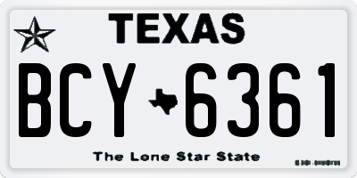 TX license plate BCY6361