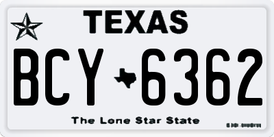 TX license plate BCY6362