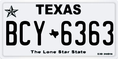 TX license plate BCY6363