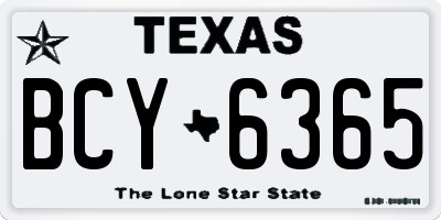 TX license plate BCY6365