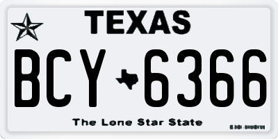 TX license plate BCY6366