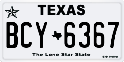 TX license plate BCY6367