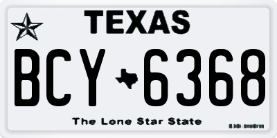 TX license plate BCY6368