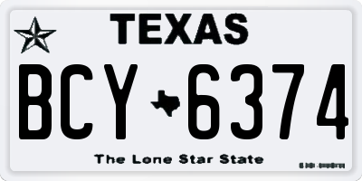 TX license plate BCY6374