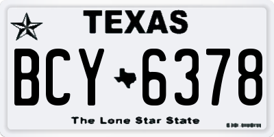 TX license plate BCY6378
