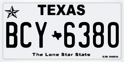 TX license plate BCY6380
