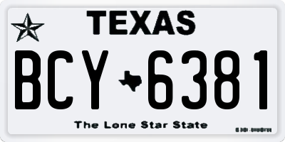 TX license plate BCY6381