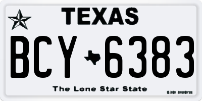 TX license plate BCY6383