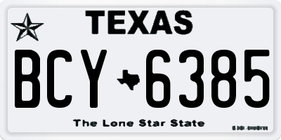 TX license plate BCY6385