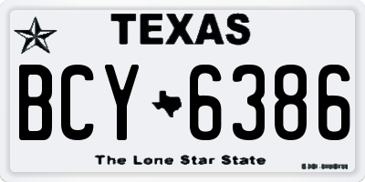 TX license plate BCY6386