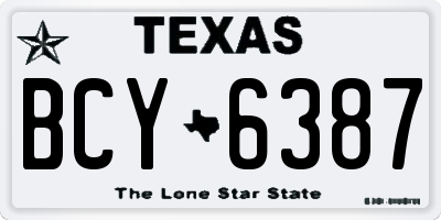 TX license plate BCY6387