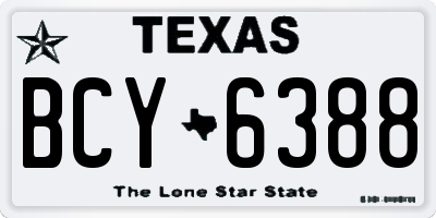 TX license plate BCY6388