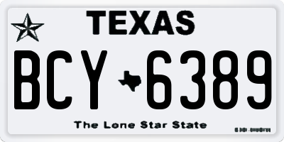 TX license plate BCY6389