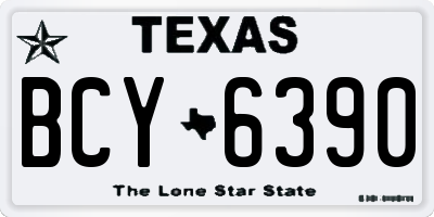 TX license plate BCY6390