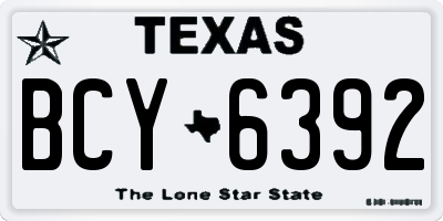 TX license plate BCY6392