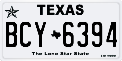 TX license plate BCY6394