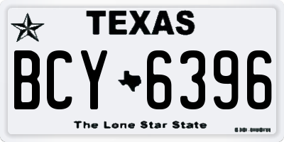 TX license plate BCY6396
