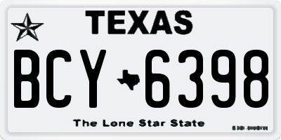 TX license plate BCY6398