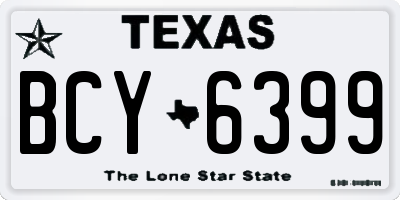 TX license plate BCY6399
