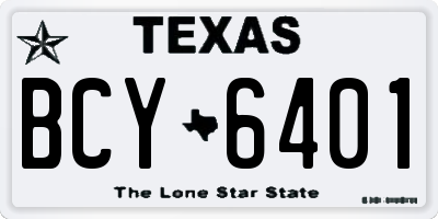 TX license plate BCY6401