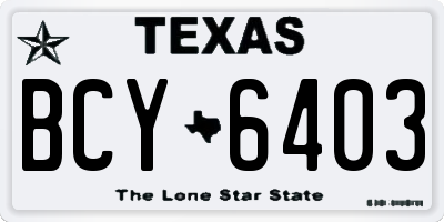 TX license plate BCY6403