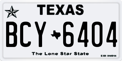 TX license plate BCY6404
