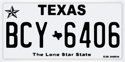 TX license plate BCY6406