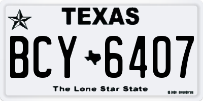 TX license plate BCY6407