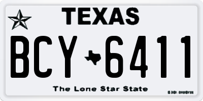 TX license plate BCY6411
