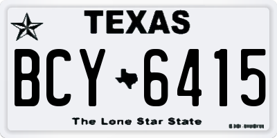 TX license plate BCY6415