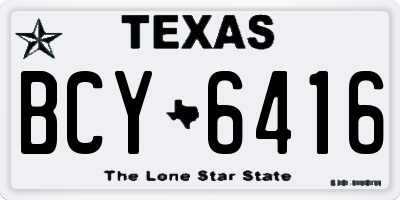 TX license plate BCY6416