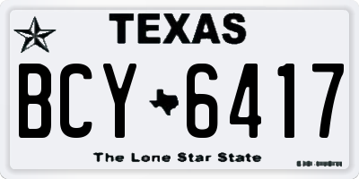 TX license plate BCY6417