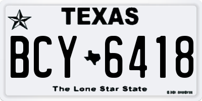 TX license plate BCY6418