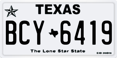 TX license plate BCY6419