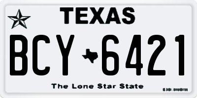 TX license plate BCY6421