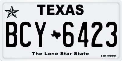 TX license plate BCY6423