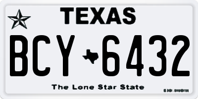 TX license plate BCY6432