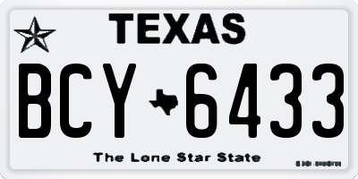 TX license plate BCY6433