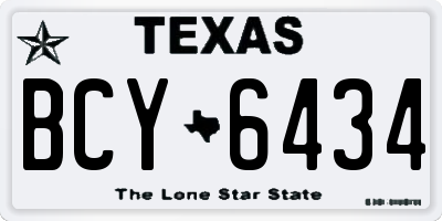 TX license plate BCY6434