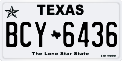 TX license plate BCY6436