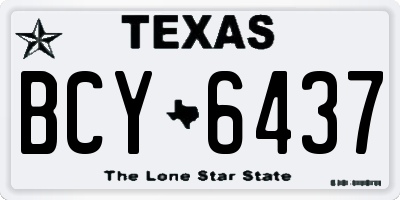 TX license plate BCY6437