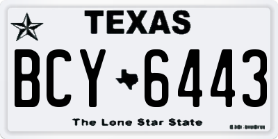 TX license plate BCY6443