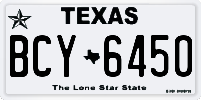 TX license plate BCY6450