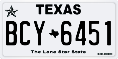 TX license plate BCY6451