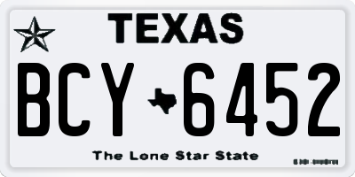 TX license plate BCY6452