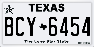 TX license plate BCY6454