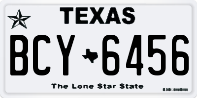 TX license plate BCY6456