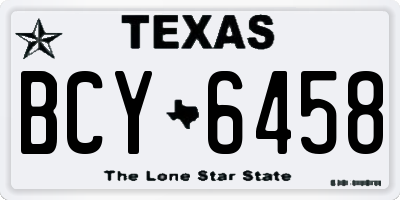 TX license plate BCY6458