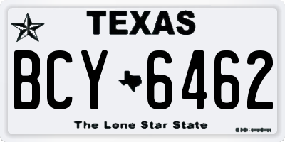 TX license plate BCY6462